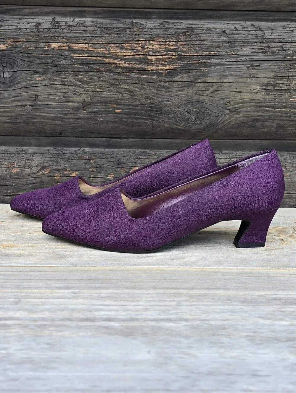 Mootsies Tootsies Siren 90s Office Siren Plum Purple Kitten Heel Pumps 6.5M